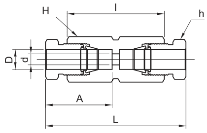 BMT SUPERLOK PSU straight union; manufacturer catalog illustration.