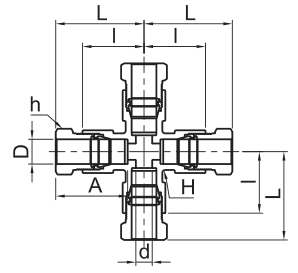 BMT SUPERLOK PUC cross; manufacturer catalog illustration.