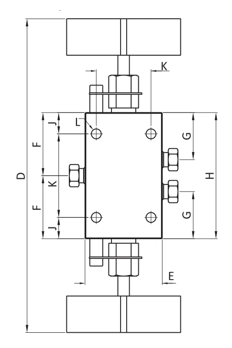 BMT SUPERLOK SHNV Three-way, two stem connections body pattern.