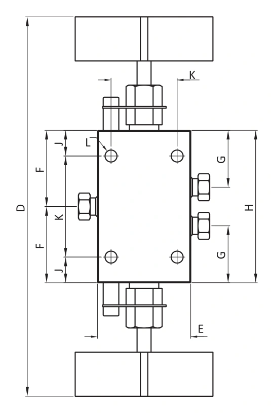 BMT SUPERLOK SMNV Three-way, two stem connections body pattern.