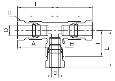 BMT SUPERLOK PUT tee; manufacturer catalog illustration.