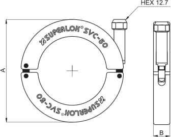 BMT SUPERLOK SVC vacuum component — manufacturer drawing