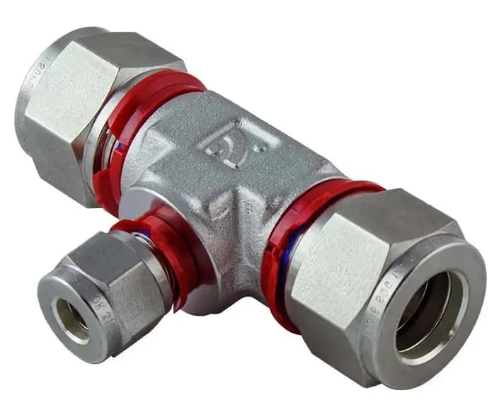 BMT SUPERLOK i-Fitting SRUTI — Reducing Union Tee with red installation check ring(s)