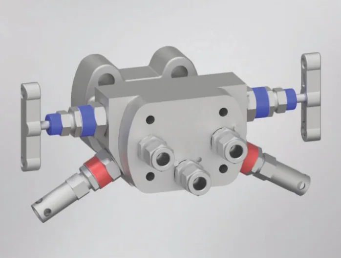 Manufacturer CAD illustration of SUPERLOK SM4MB modular manifold