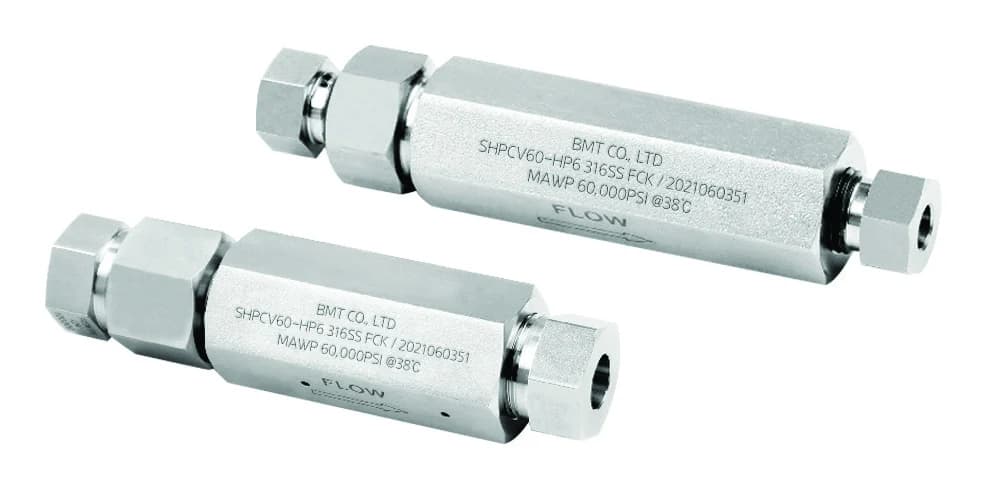 BMT SHPCV60 high-pressure check valves marked 60,000 psi