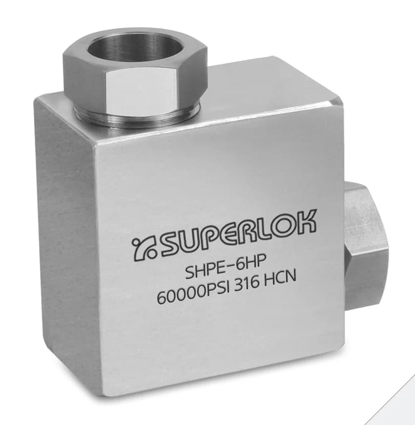 BMT SHPE-6HP high-pressure elbow fitting marked 60,000 psi