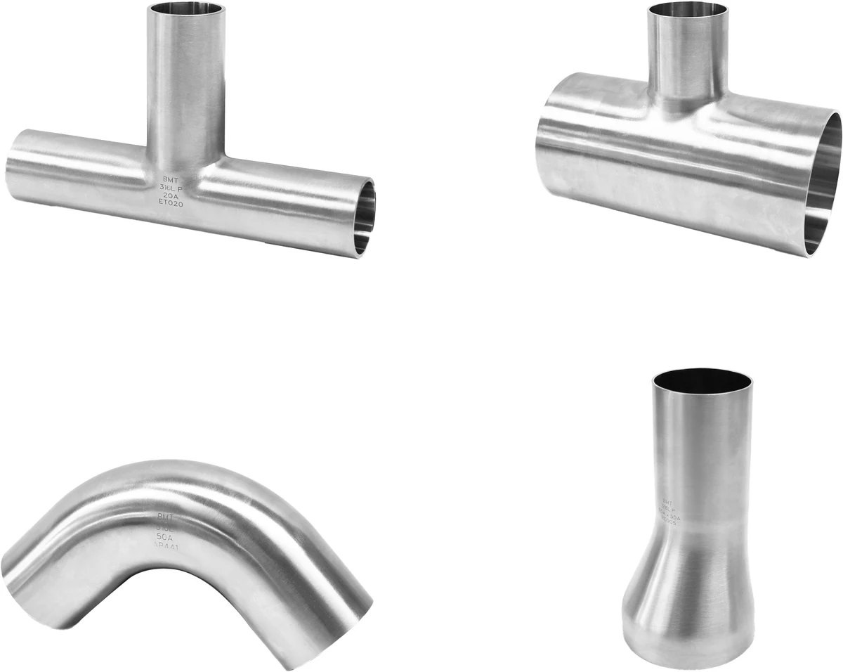 BMT SUPERLOK UHP tube and pipe bend fittings: standard tee, reducing tee, elbow and reducer